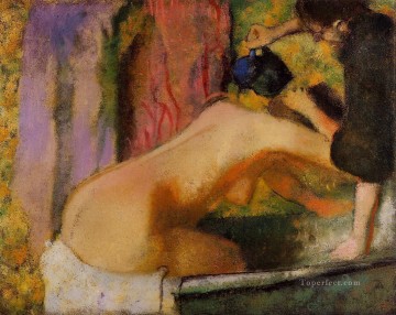mujer en su baño Edgar Degas Pinturas al óleo